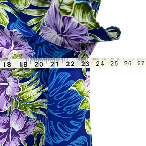 Vintage Royal Creations Dress 3XL Blue Purple Floral Hawaiian Aloha MuuMuu Vtg Size 3X