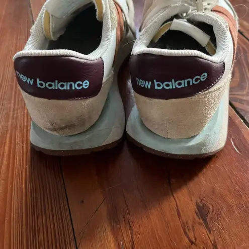 New Balance  White and Tan Athletic Shoes