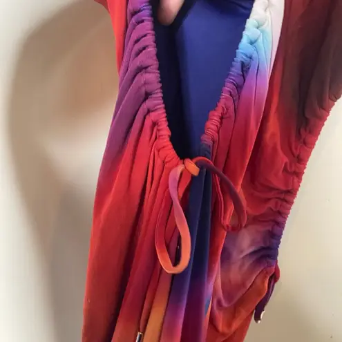 Rebecca Vallance Del Prado Multicolor Midi Dress sz S Red