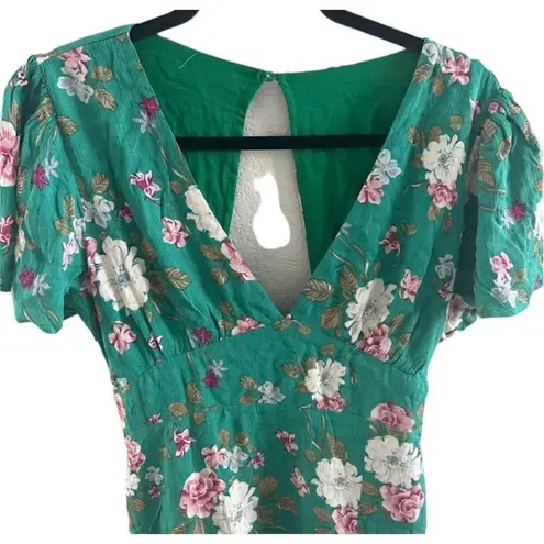 Blue Blush ✨ floral green midi dress✨