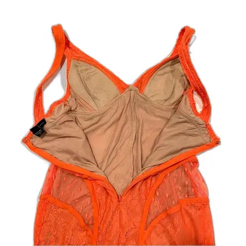 None Seduction’s Lace Bodycon Orange Dress Size Medium