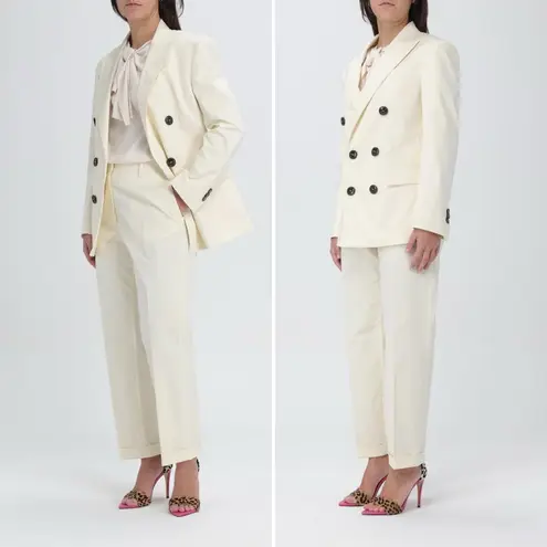 Isabel Marant Cotton Wool Blend Blazer Jacket in Ivory Size 42 (XL US) - Image 4