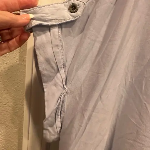 Blue Short Sleeve Boxy Blouse with Peter Pan Collar Size 1X