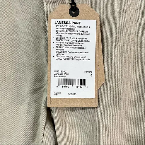 prAna Prebble Gray Tan Janessa Organic Essential Crop Fit Outdoor Pants Size 4