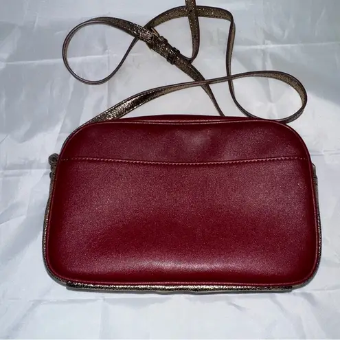 Vintage Gili Got It Love It Leather Cranberry Crossbody Purse Original Box Red