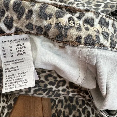 American Eagle  Leopard Print High Rise Jeggings Next Level Stretch Skinny Sz 22