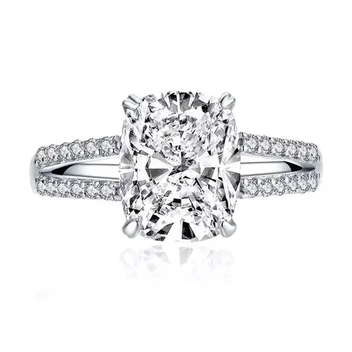 Sterling Silver SIZE 7 925 Cushion Cut Stimulated Diamond Engagement Wedding Ring