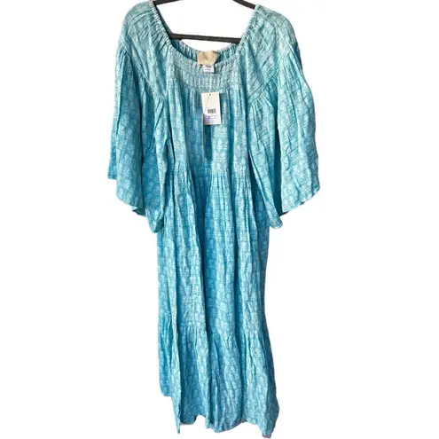 Anaak Amina Bell Maxi Dress in blue bell S NWT Blue