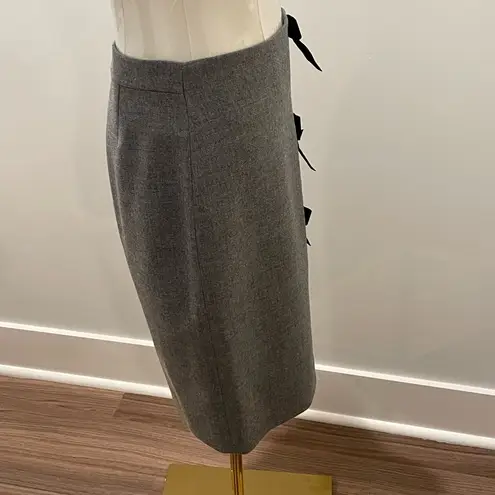 J.Crew  Gray Pencil Skirt with Black Bow Details