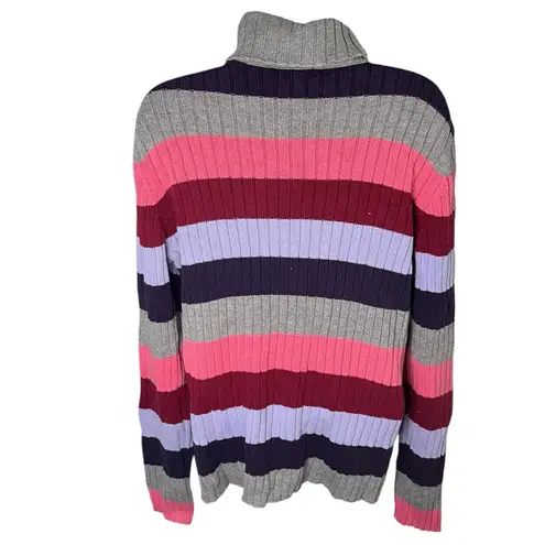Mimi Maternity Striped Turtleneck Sweater L Pink Size undefined