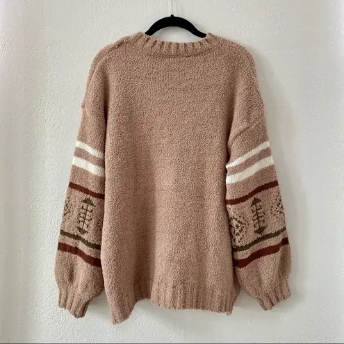 Love Riche  Boho Print Cozy Crewneck Sweater Size Small