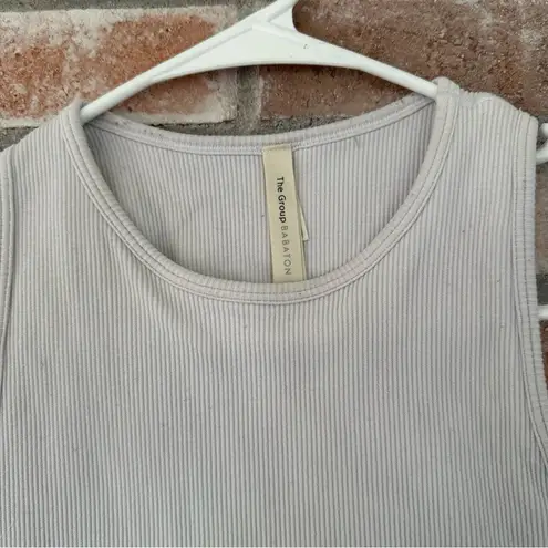 Babaton The Group Crop Top Ribbed Longline Sports Bra Women’s Small Gray