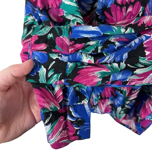 Oscar de la Renta Vintage 80s Expressions Women’s Small Floral Blouse Skirt Set