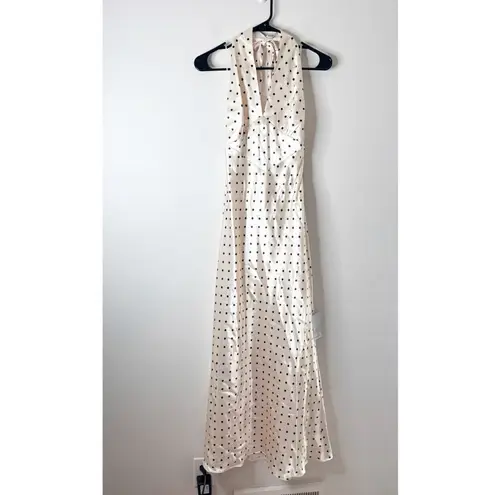 Bardot Citron Polka Dot Midi Dress In Ivory Spot XS