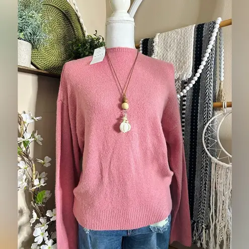 WAYF New with Tags Wool Blend Tie Waist Pink Sweater