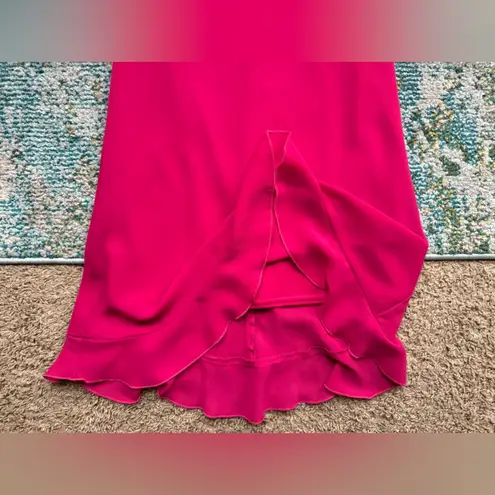 Vintage Jonathan Martin two piece pink dress with ruffle sheer cardigan, size 9