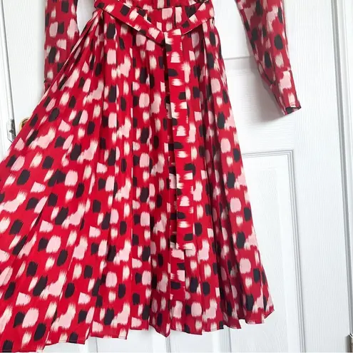 Piazza Sempione Made In Italy FR 46 (US 10) Paint Dash-Print Belted Shirt Dress