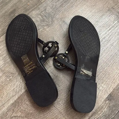 Tory Burch Miller Black Patent Leather Thong Sandals Women’s Size 6