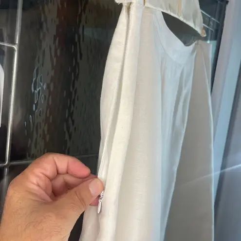 Ashley Stewart Midi Skirt White Flare Pull On Side Zip Size 16W