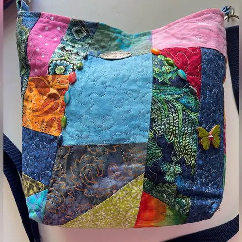 Colorful Hippie Festival Bohemian Embroidered Women's Hipster crossbody Bag HM Blue