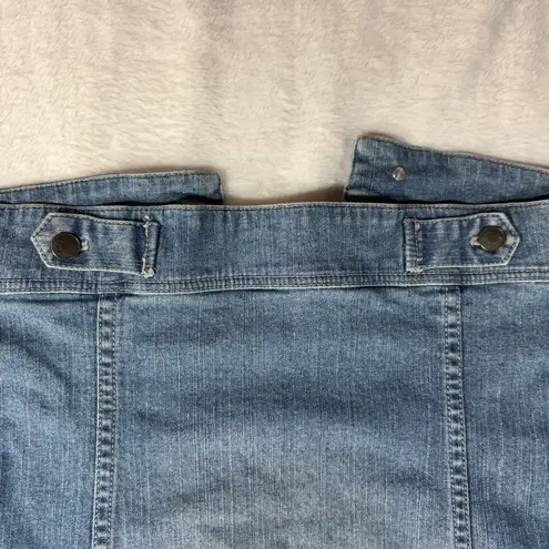 J Jill M Denim Vest Stretch Blue Jean Sleeveless Western Normcore Capsule Crop Size M