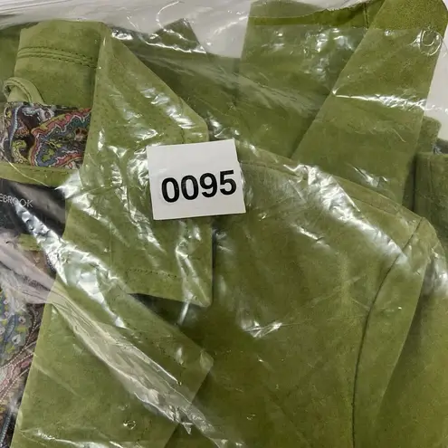 Colebrook Large Suede Leather Lime Green Jacket Women's Paisley Lined 2 Button