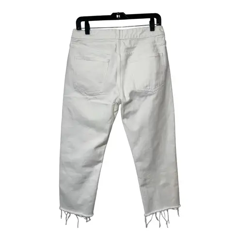 SER.O.YA White Cropped Denim Pants NWOT Size 12 Raw Hem 4 pocket design sample