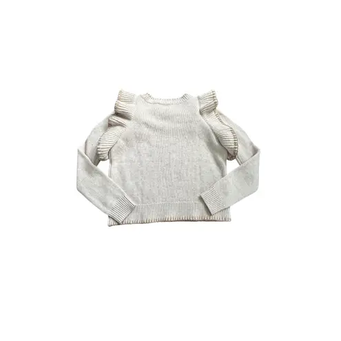 Berenice Paris Knit Sweater Ruffle Shoulders Tan Neutral Women's XS