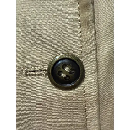 St. John Collection Tan Swing Trench Coat Quilted Satin Lining Classic Luxury S