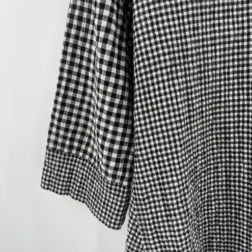 Habitat Tunic Top Small Lagenlook Art To Wear Artsy Gingham Mixed Checks Funky