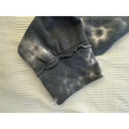 Blue Gray White Tie Dye XL Women's Hoodie with "I can't even" pin black white