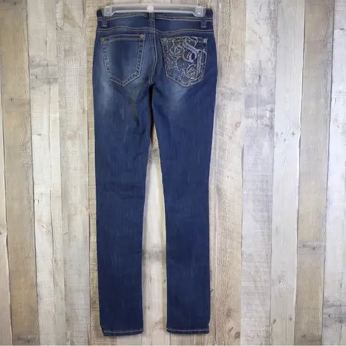 Southpole  Jean Co. Size 0 Distressed & Decorated w/Beads & Studs & Glitt…