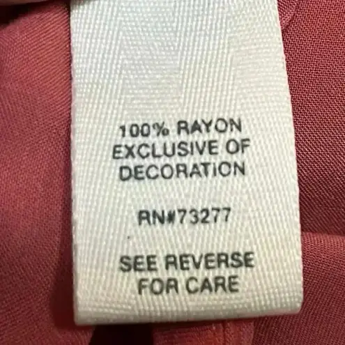 Mudd 100%‎ Rayon Casual Tank with Lace Bottom Small Orange