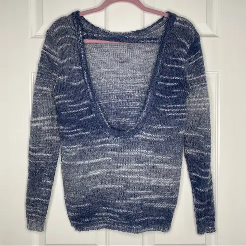 Rubbish Wool Blend Backless Spacedye Long Sleeve Sweater Top