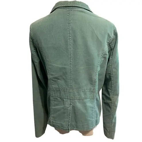 Mossimo Women's Corduroy SZ L Blazer Jacket Cotton 3 Button Teal Collar Preppy Green Size L