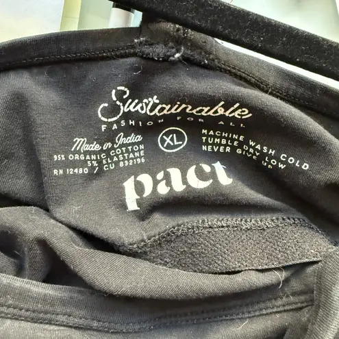 Pact Organic Cotton Midi Dress Black Sleeveless Strappy XL