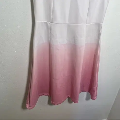 Paprika Fit & Flare Skater Dress White Pink Ombre