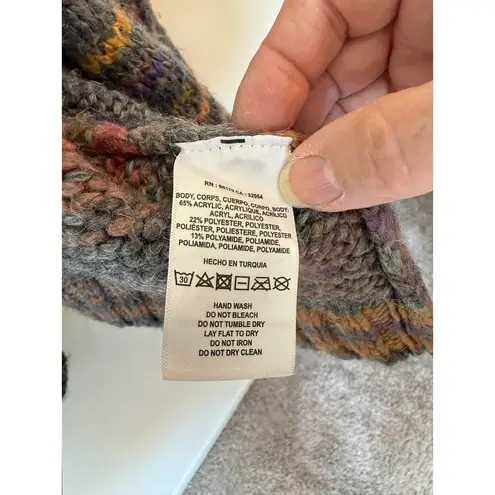 t.la Long Sleeve Open Front Oversized Cardigan Sweater Rainbow Women's Size XL Gray