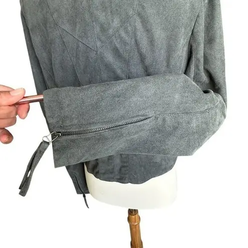 Lulus Ready For Anything Moto Jacket Gray Suede L Minimalist Style Monochrome Size L