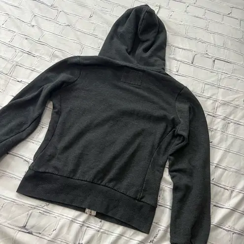 Cali Love Heritage Gray Zip Hoodie Women’s Large Fleece Lined Casual Sweatshirt Black