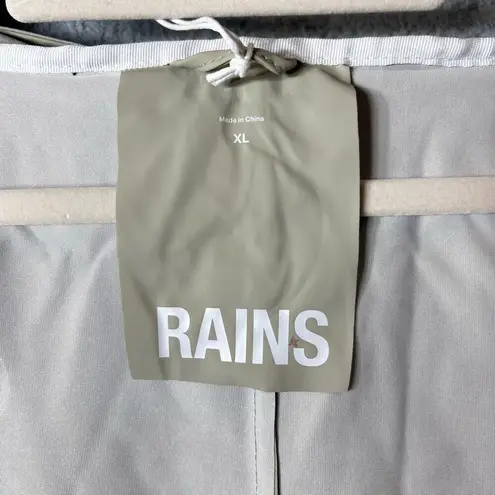 RAINS Jacket Unisex XL Cement Grey Long Hooded Ventilated Waterproof NEW Gray