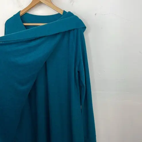 Soft Surroundings  Teal Madeline Tunic light sweater long sleeve size Small