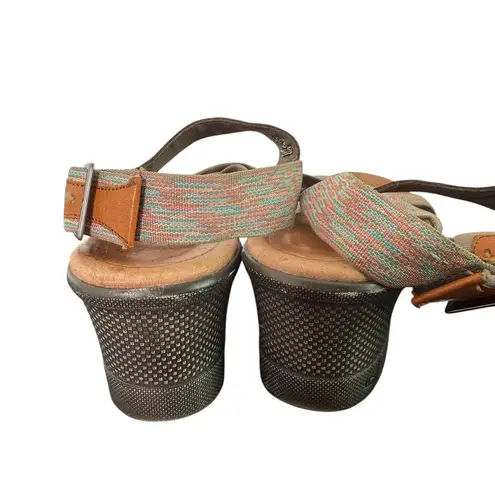 Keen Pastel Striped Cross Strap Comfort Sandals Woven Elastic Bands Womens 8