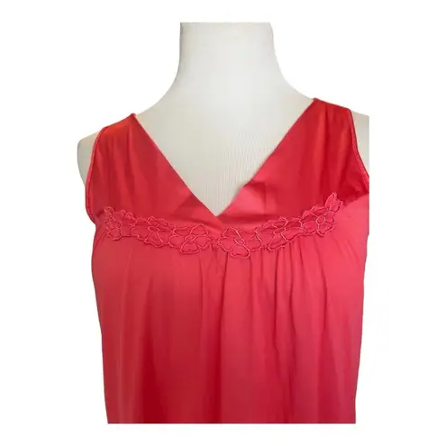 Vanity Fair  Chemise Coral Floral‎ Pink Slip Medium