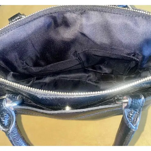 Libby Edelman NWT Black Leather Metallic Paisley Purse Tote Handbag