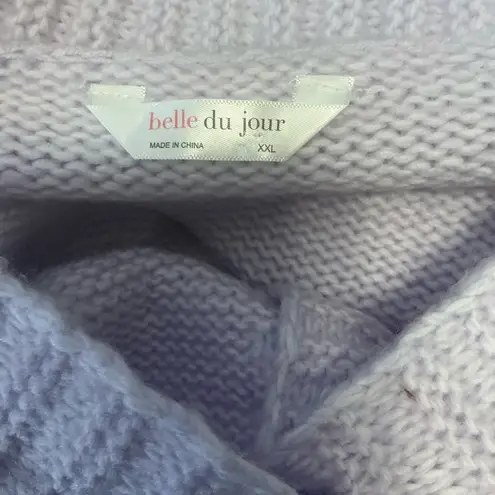 belle du jour Purple Cropped Cardigan with Textured Knit