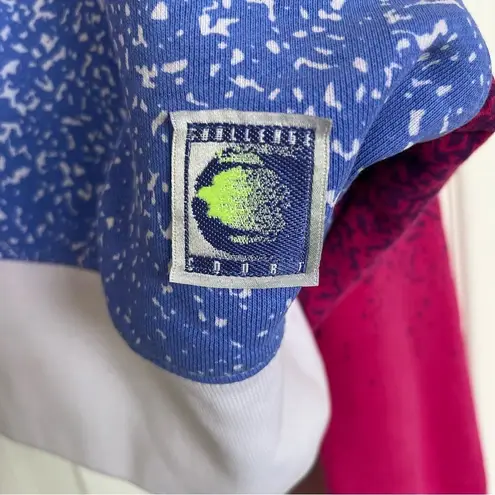 Nike Women’s  Pink, Purple, and Neon Green Crop Crewneck Sweatshirt Size M