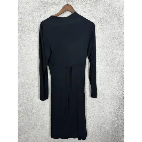 Pure Collection Dress Womens 10 Black Quiet Luxury Midi Boho Minimalist Preppy Black