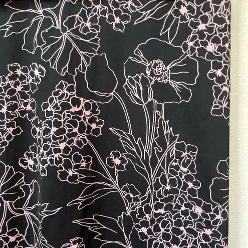 Love Me Kiss Me Vintage Y2K Stetchy Pink Floral Mini Skirt Medium Black