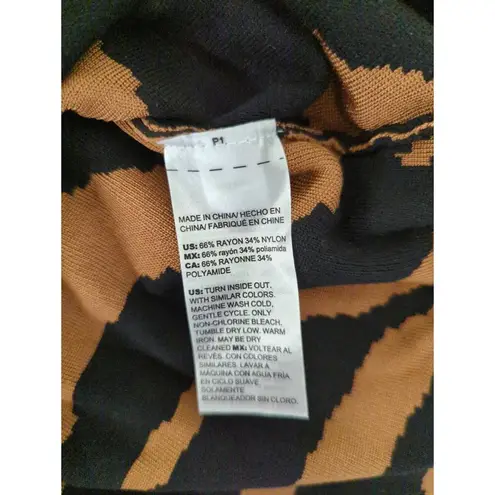 Chico's  sz 1 (medium) sweater zebra print brown black animal boatneck top thumbnail 7